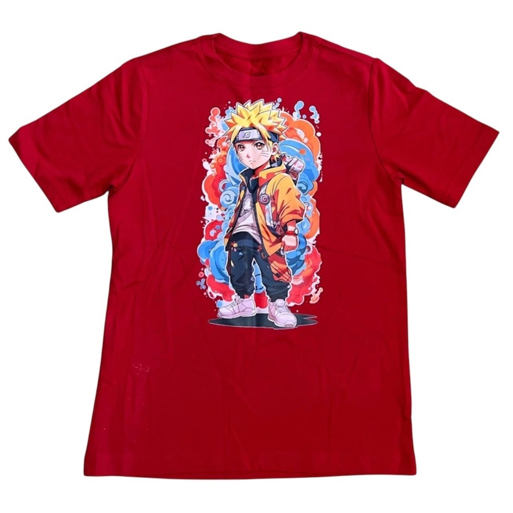 Wonder Nation Boy’s Kids Graphic Naruto Short Sleeve Crewneck T-Shirt Red M